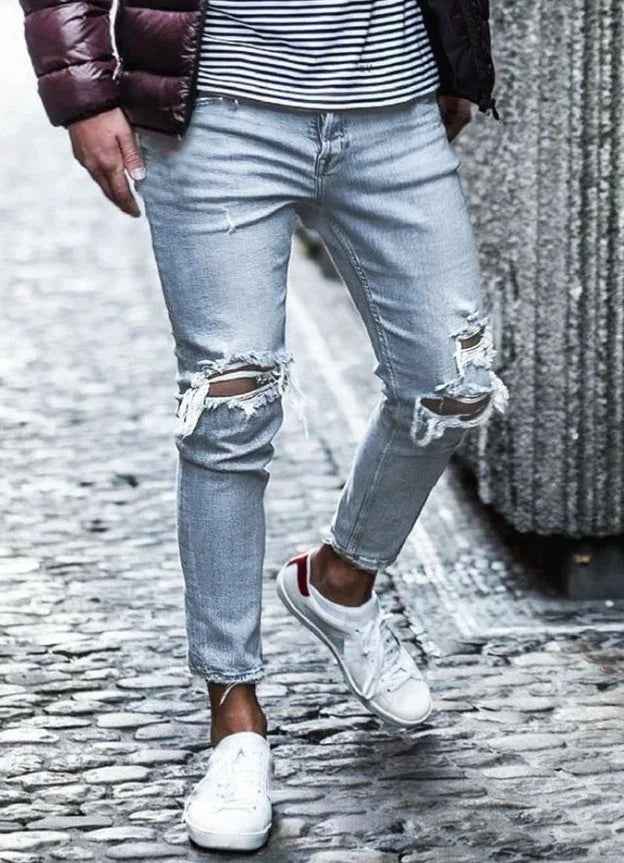 New Ripped Skinny Jeans Mens Streetwear - ETAclothes.store