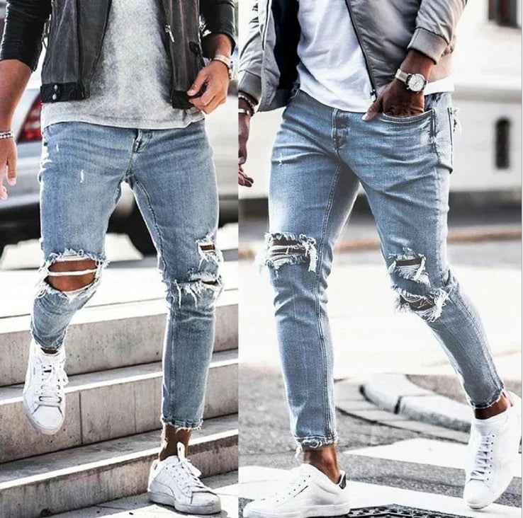 New Ripped Skinny Jeans Mens Streetwear - ETAclothes.store