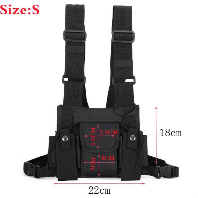 Vest Streetwear Waist Pack Women Black Chest Rig Bag - ETAclothes.store