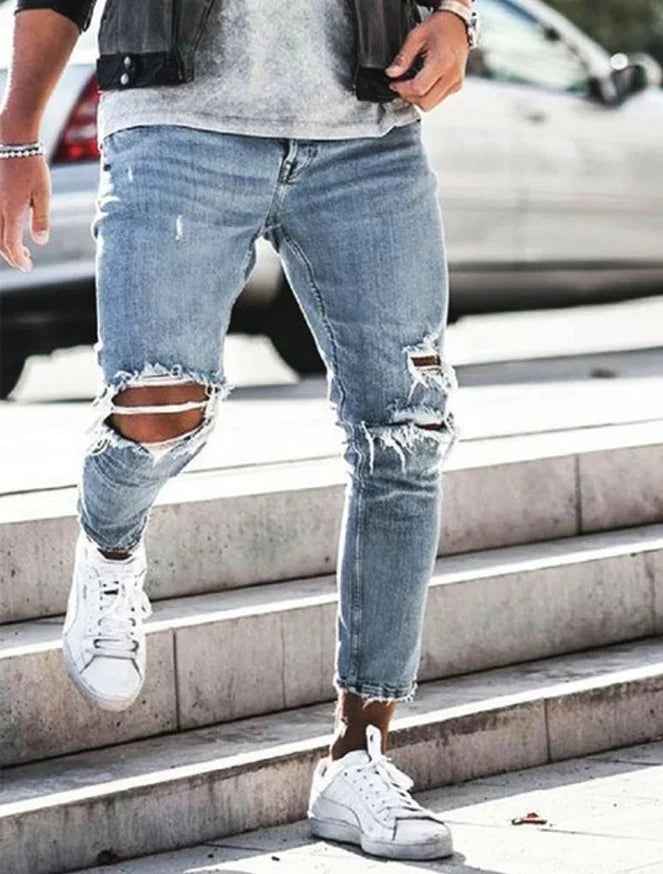 New Ripped Skinny Jeans Mens Streetwear - ETAclothes.store