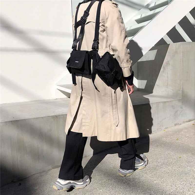 Men Tactical Shoulder Bag Men Tactical Waist Bag Boy Streetwear Functional Waist Packs  Waistcoat Male Hip hop Chest Bags 030266 - ETAclothes.store
