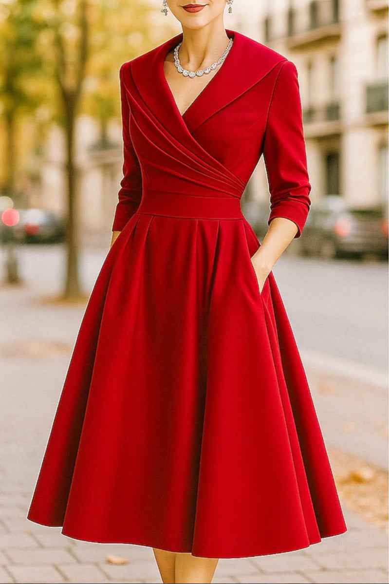 Elegant Formal French-style Waist-cinched Dress - ETAclothes.store