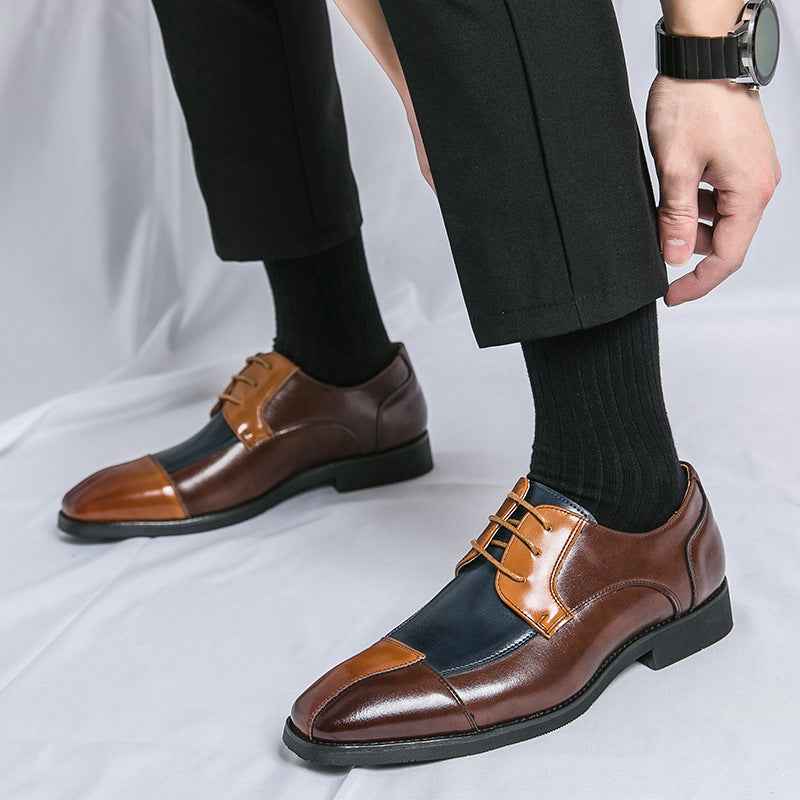 Color Matching Business Formal Wear Leather Shoes - ETAclothes.store
