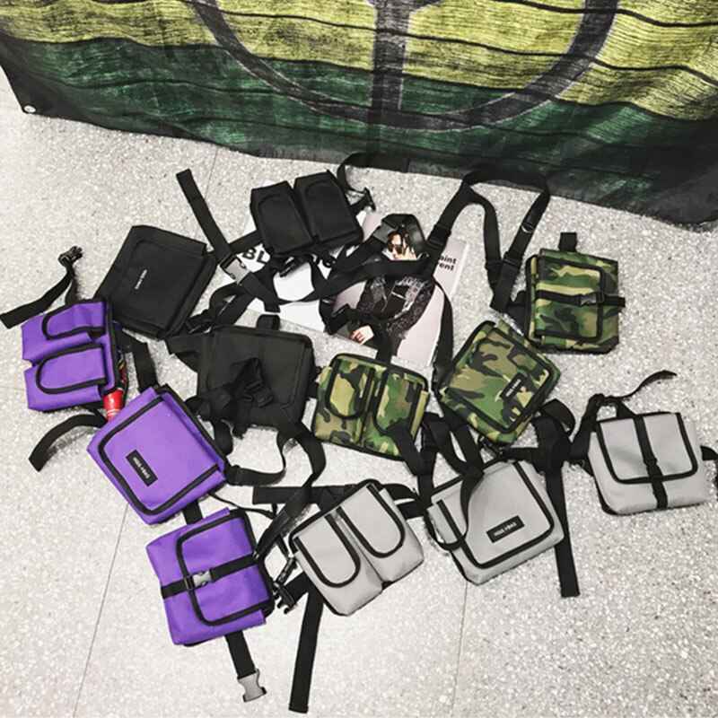 Men Tactical Shoulder Bag Men Tactical Waist Bag Boy Streetwear Functional Waist Packs  Waistcoat Male Hip hop Chest Bags 030266 - ETAclothes.store