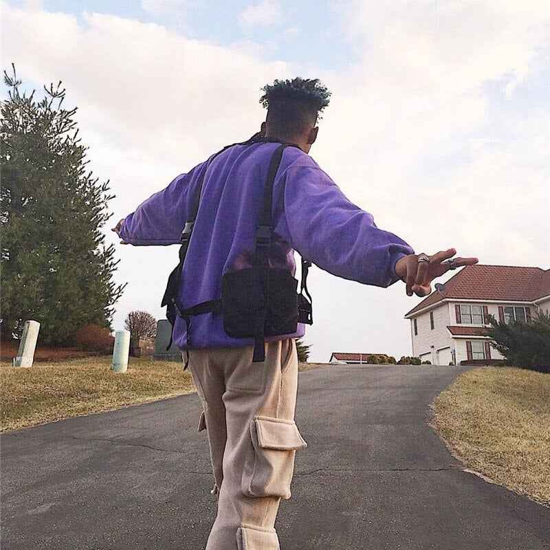 Men Tactical Shoulder Bag Men Tactical Waist Bag Boy Streetwear Functional Waist Packs  Waistcoat Male Hip hop Chest Bags 030266 - ETAclothes.store