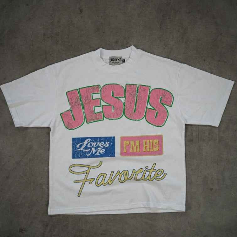Streetwear High Street Retro Letter Print Short T - ETAclothes.store