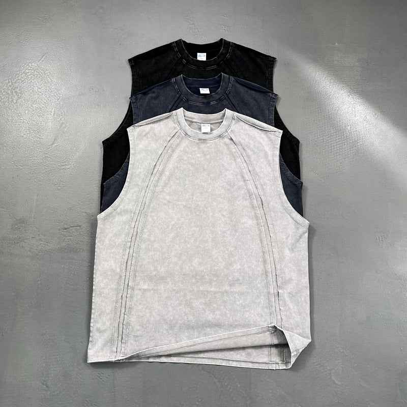 Distressed Washed Vest For Men American Streetwear Retro Style - ETAclothes.store
