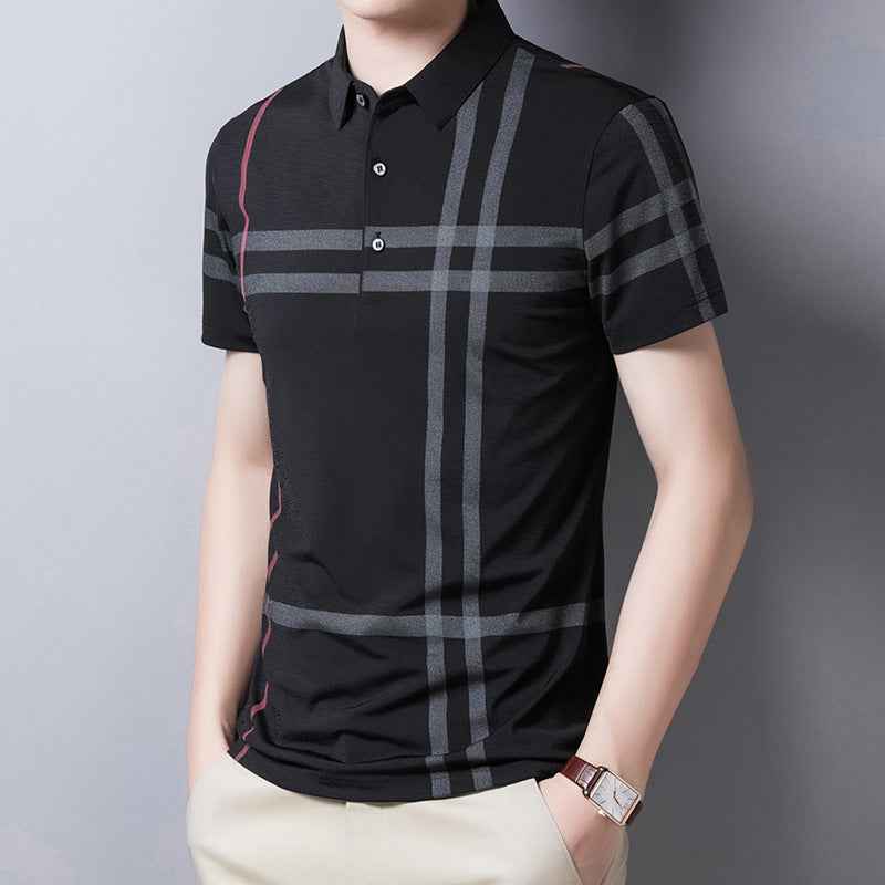 Men Summer Striped Polo Shirt Short Sleeve Slim Fit Polos Fashion Streetwear Tops - ETAclothes.store