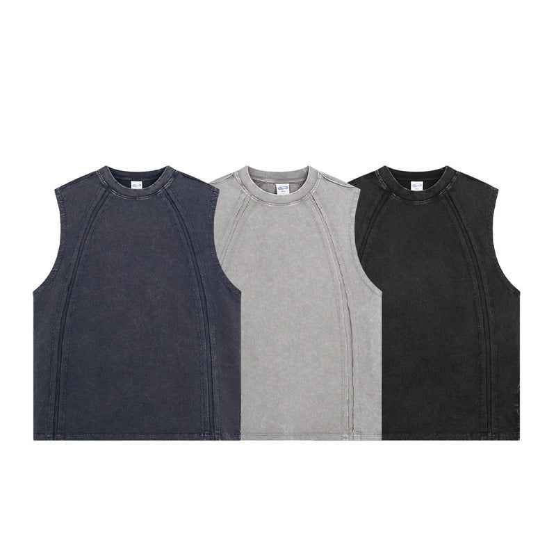 Distressed Washed Vest For Men American Streetwear Retro Style - ETAclothes.store