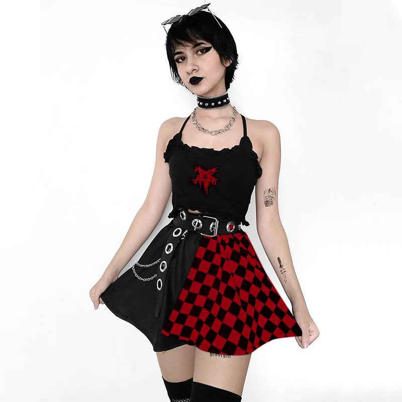 Skirt Gothic Plaid A Line Mini Skirts Harajuku Streetwear - ETAclothes.store
