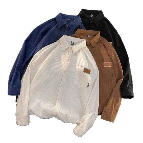 Simple American-style Retro Streetwear Loose-fit Boyfriend-style Trendy Shirt Jacket For Couples - ETAclothes.store