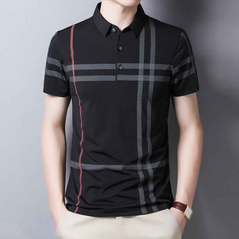 Men Summer Striped Polo Shirt Short Sleeve Slim Fit Polos Fashion Streetwear Tops - ETAclothes.store