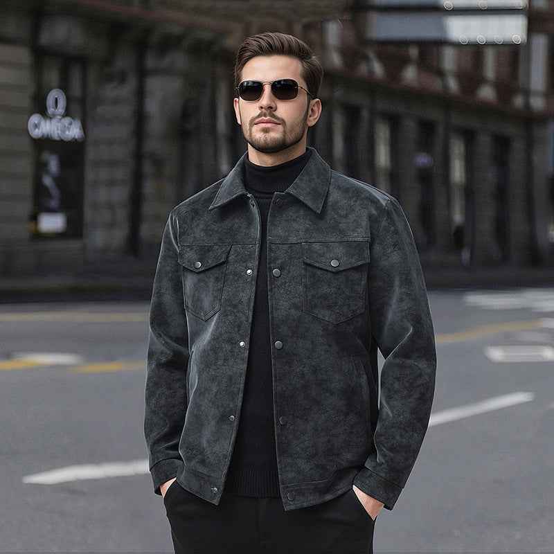 Jackets - Men's Casual Streetwear Leather Jacket - ETAclothes.store