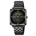 Square Steel Band Stylish Standalone Seconds Subdial With Two Hands Solid Steel Band Quartz Watch - ETAclothes.store
