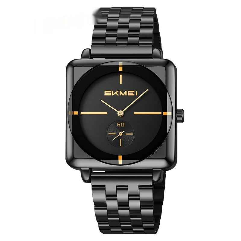 Square Steel Band Stylish Standalone Seconds Subdial With Two Hands Solid Steel Band Quartz Watch - ETAclothes.store
