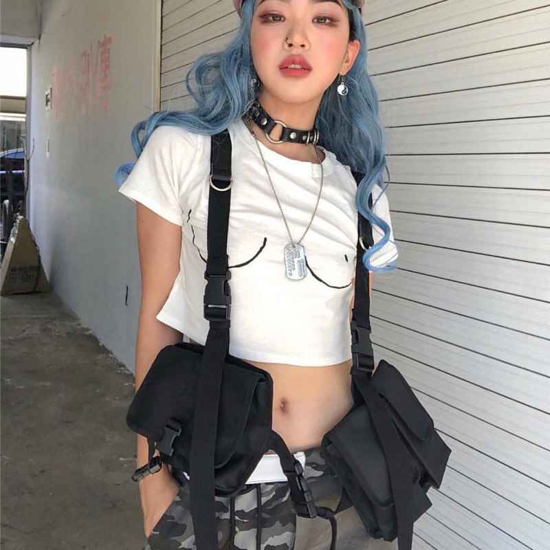 Men Tactical Shoulder Bag Men Tactical Waist Bag Boy Streetwear Functional Waist Packs  Waistcoat Male Hip hop Chest Bags 030266 - ETAclothes.store