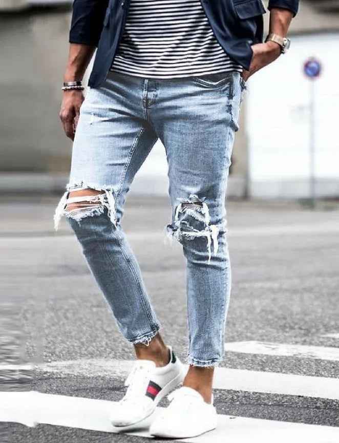New Ripped Skinny Jeans Mens Streetwear - ETAclothes.store