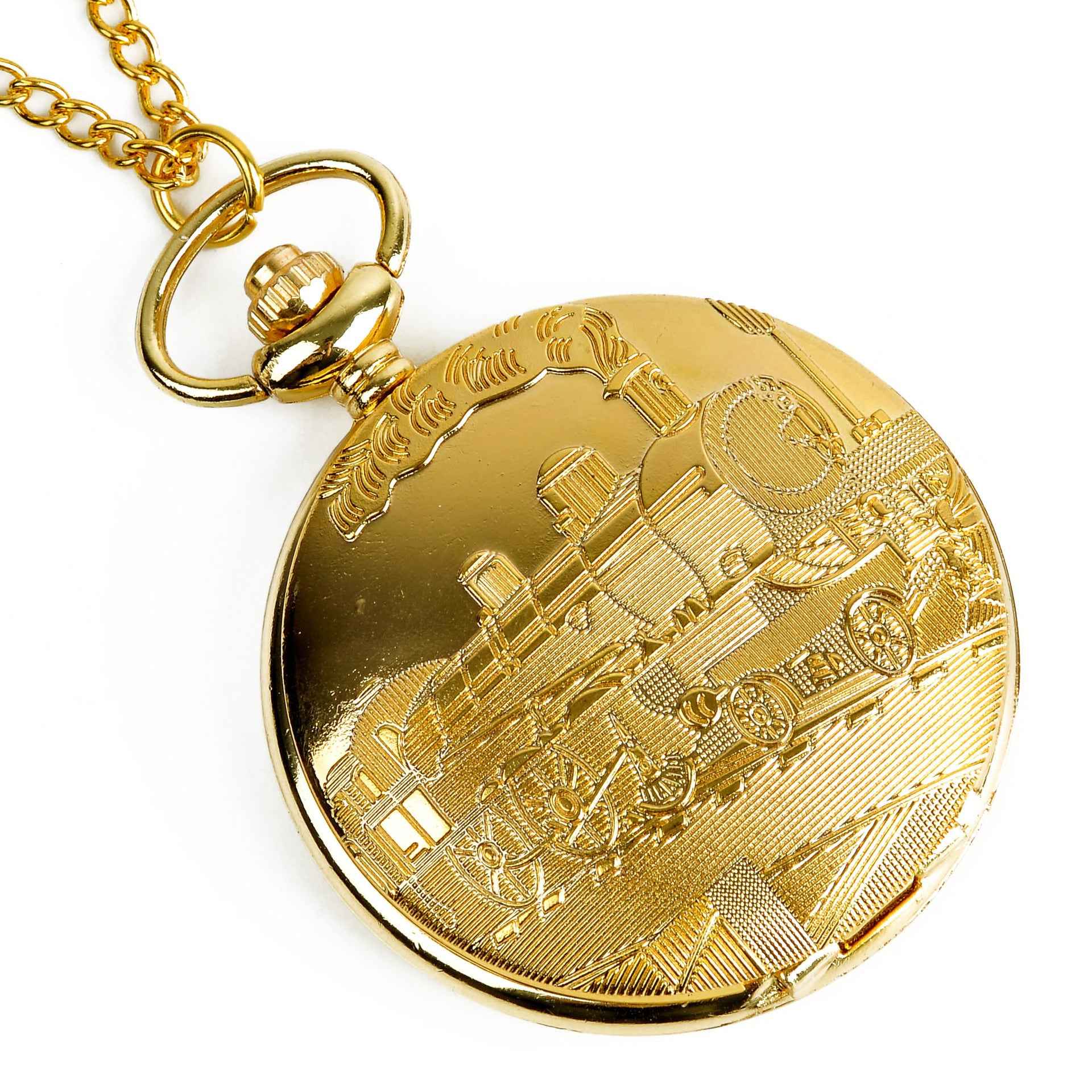 Large Gold Train Pocket Watch - ETAclothes.store