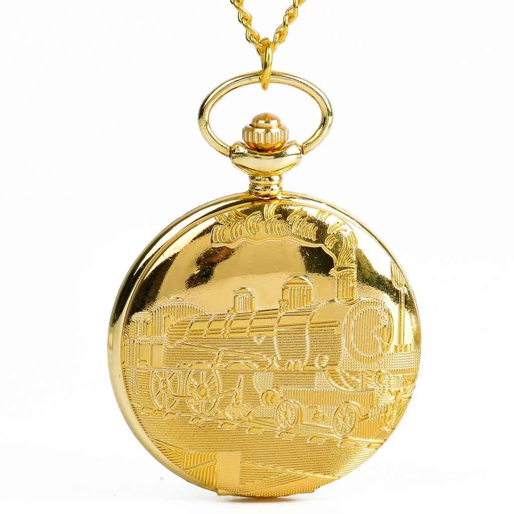 Large Gold Train Pocket Watch - ETAclothes.store