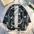 Printed Japanese Style Kimono Jacket cardigan men clothing cardigan male streetwear hiphop casual coat loose kimono - ETAclothes.store