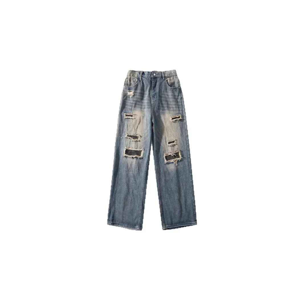 Mens Streetwear Camouflage Ripped Jeans - ETAclothes.store