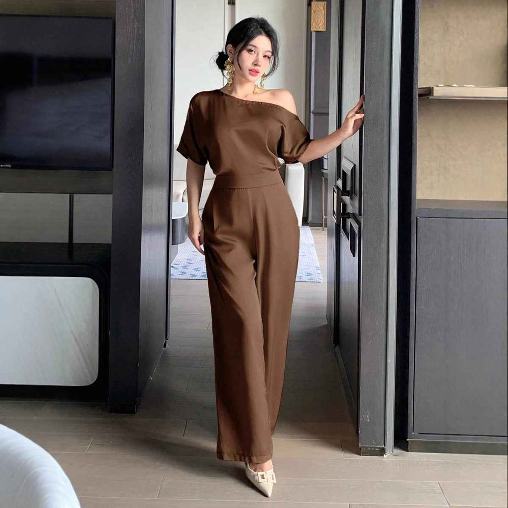 New AutumnWinter Jumpsuit For Women Elegant Asymmetrical Formal Dress - ETAclothes.store