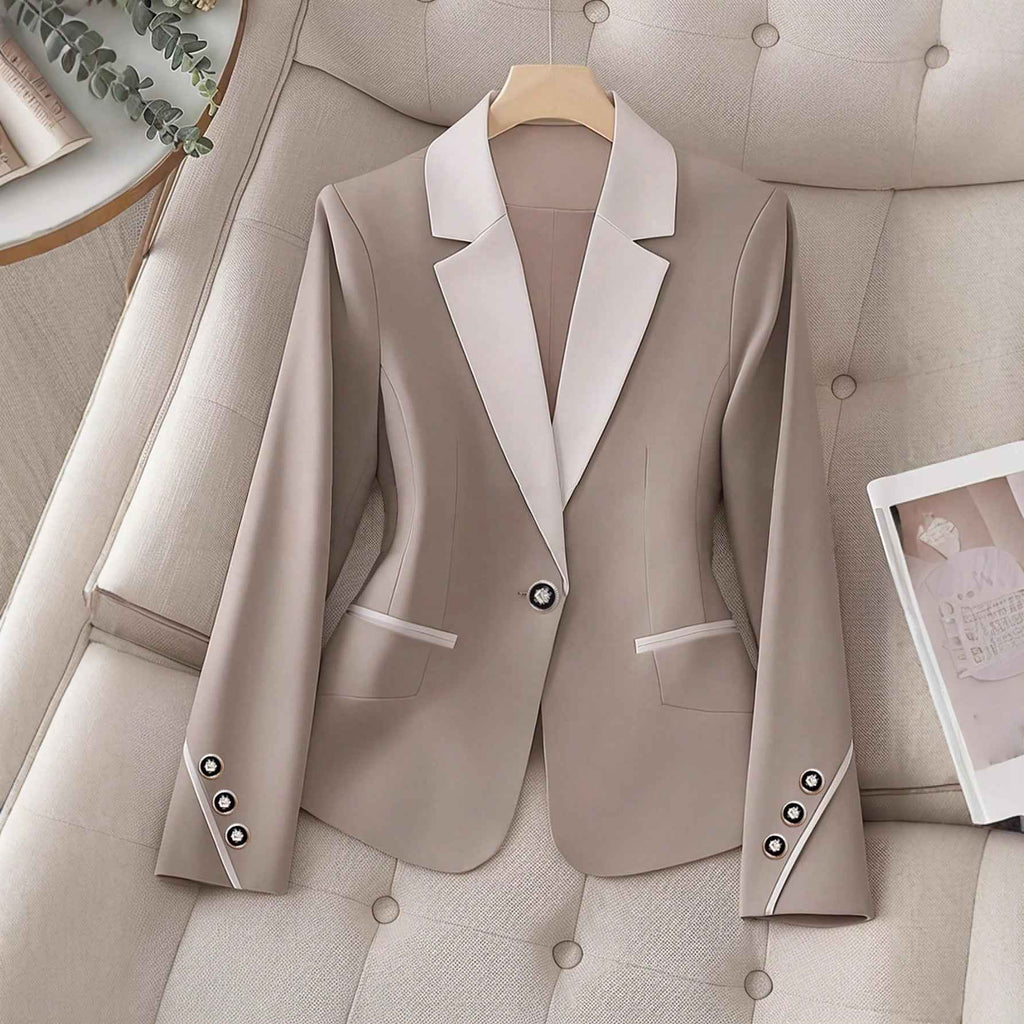 Professional Contrasting-Color Button Elegant Formal Blazer - ETAclothes.store