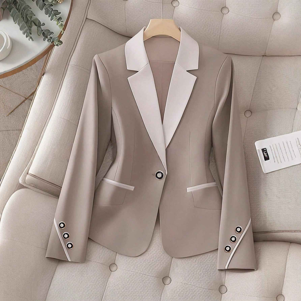 Professional Contrasting-Color Button Elegant Formal Blazer - ETAclothes.store