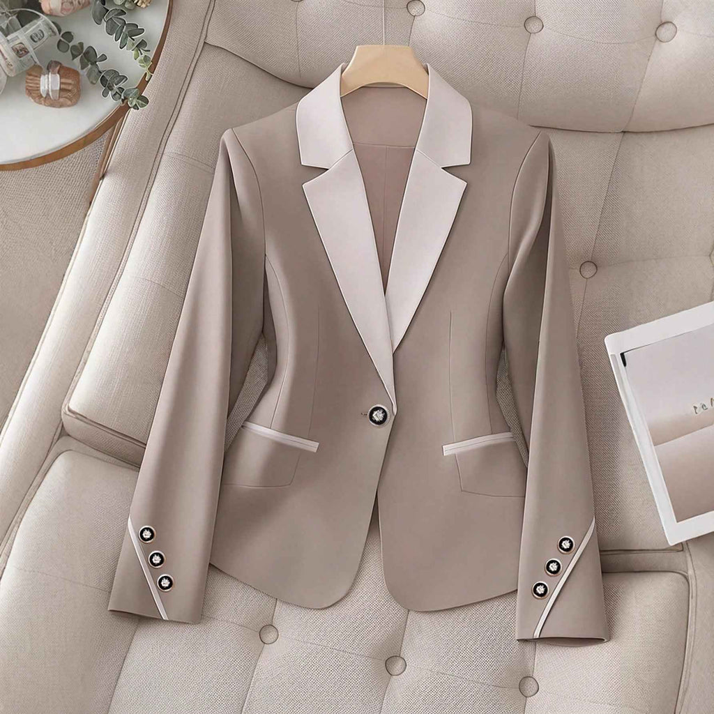 Professional Contrasting-Color Button Elegant Formal Blazer - ETAclothes.store