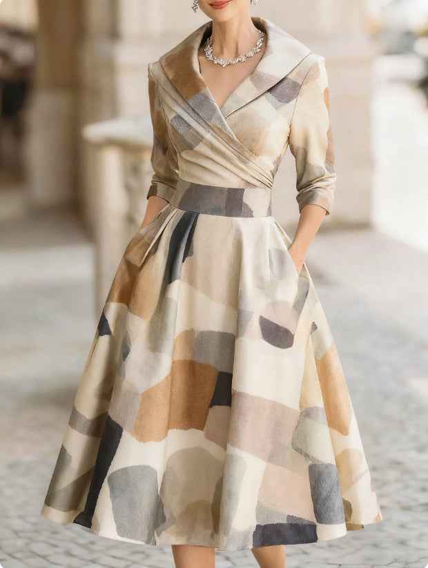 Elegant Formal French-style Waist-cinched Dress - ETAclothes.store