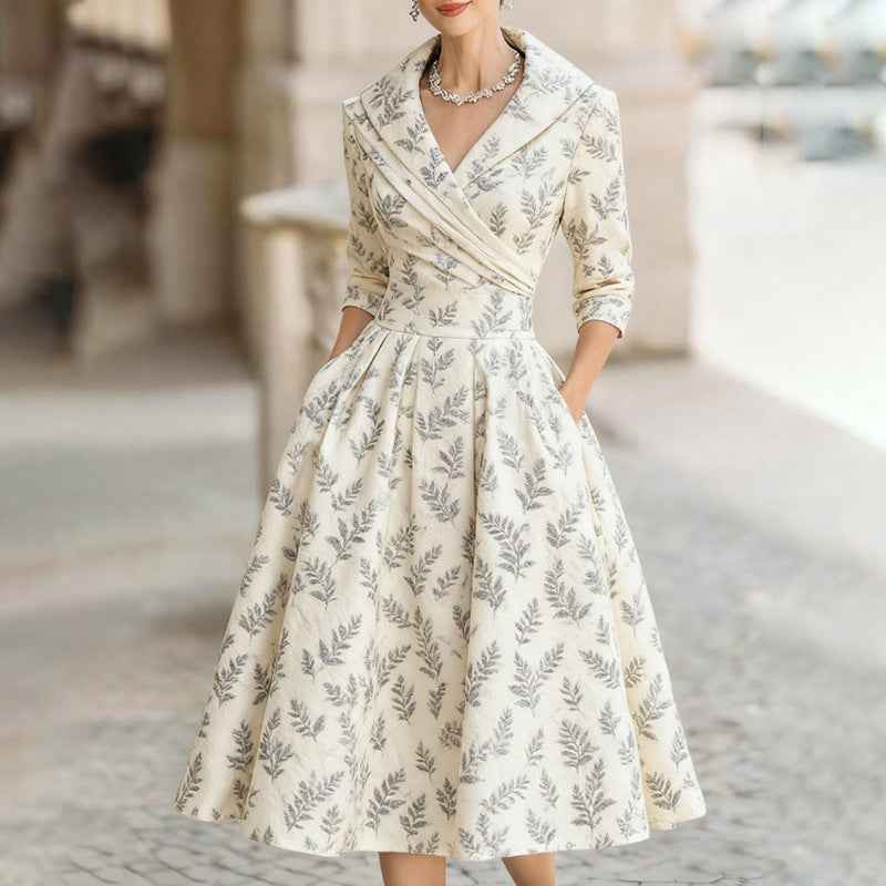 Elegant Formal French-style Waist-cinched Dress - ETAclothes.store