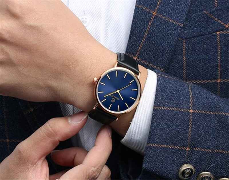 Men's Business Watch Fashion Simple Student Watch Three-Piece Quartz Belt Watch - ETAclothes.store