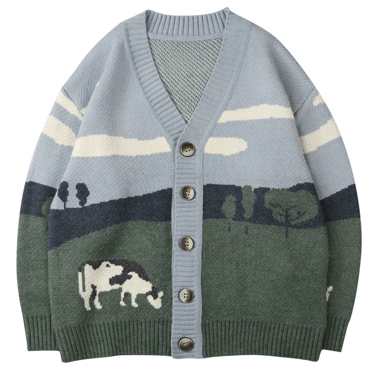 Oversize Streetwear Loose Cardigan Pullover Men Women Hip - ETAclothes.store