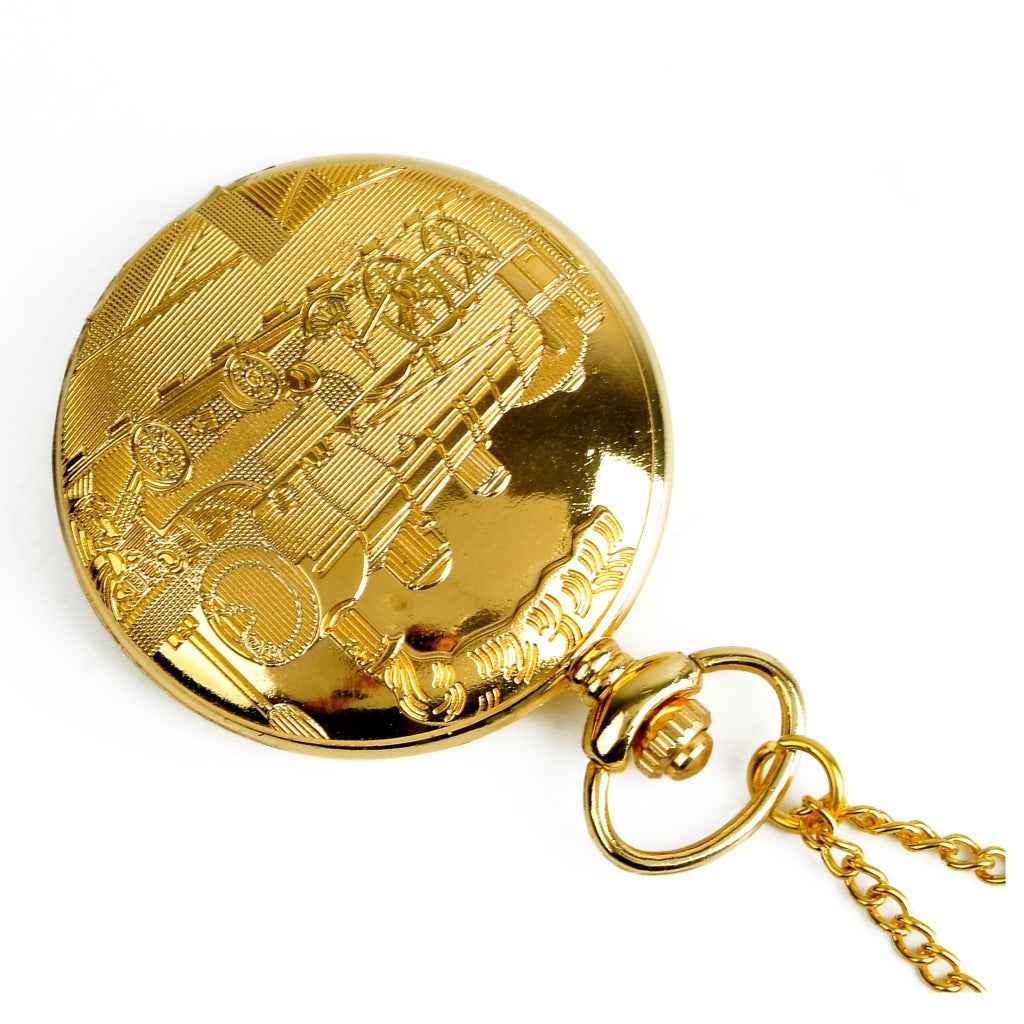 Large Gold Train Pocket Watch - ETAclothes.store