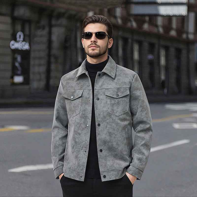 Jackets - Men's Casual Streetwear Leather Jacket - ETAclothes.store